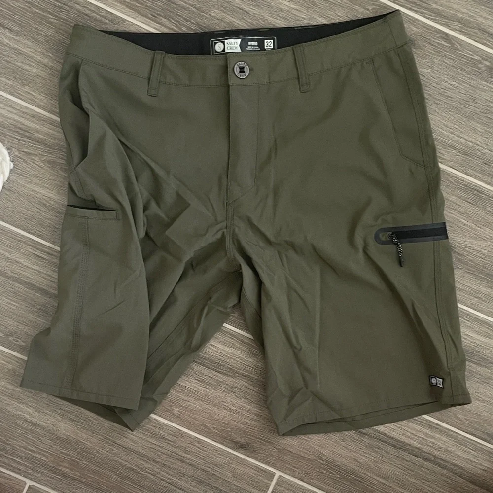 Salty Crew Olive Hybrid Performance Shorts - Picture 1 of 3